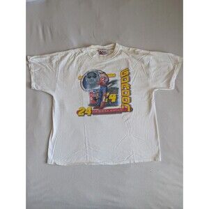 VTG Jeff Gordon Shirt Mens L White Chase 24 Nascar Racing Double side Y2K 90s